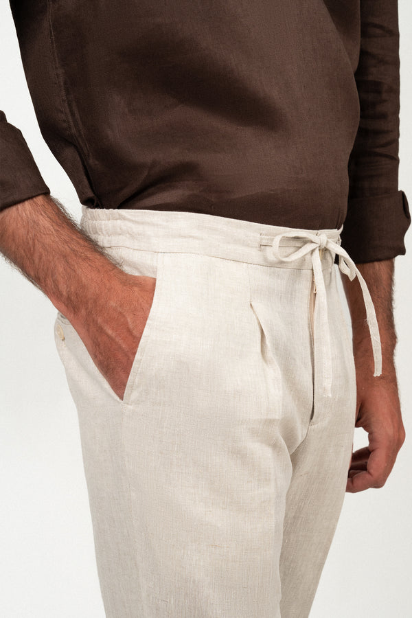 Pantalón Lino Anudar Sand - Pantalón a medida BUND