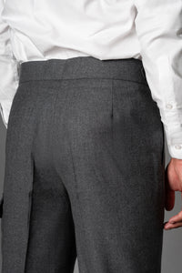 Flannel Light Grey Wool Casual Cargo Pants
