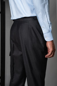 Flannel Stone Grey Wool Casual Cargo Pants