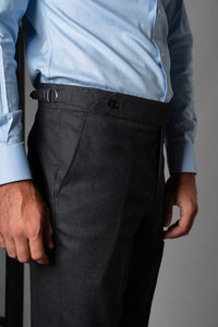 Flannel Stone Grey Wool Casual Cargo Pants