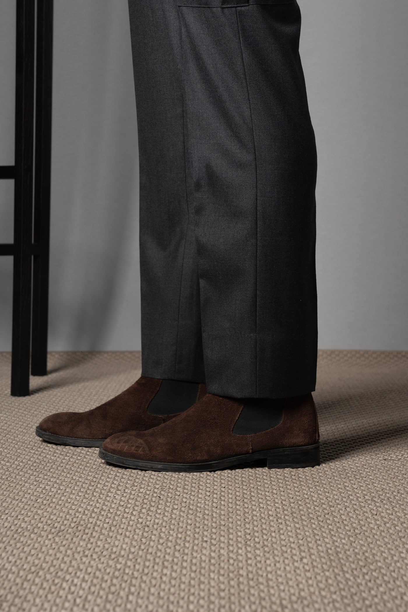 Flannel Stone Grey Wool Casual Cargo Pants