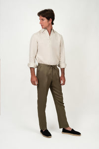 Pantalón Lino Anudar Olive - Pantalón a medida BUND