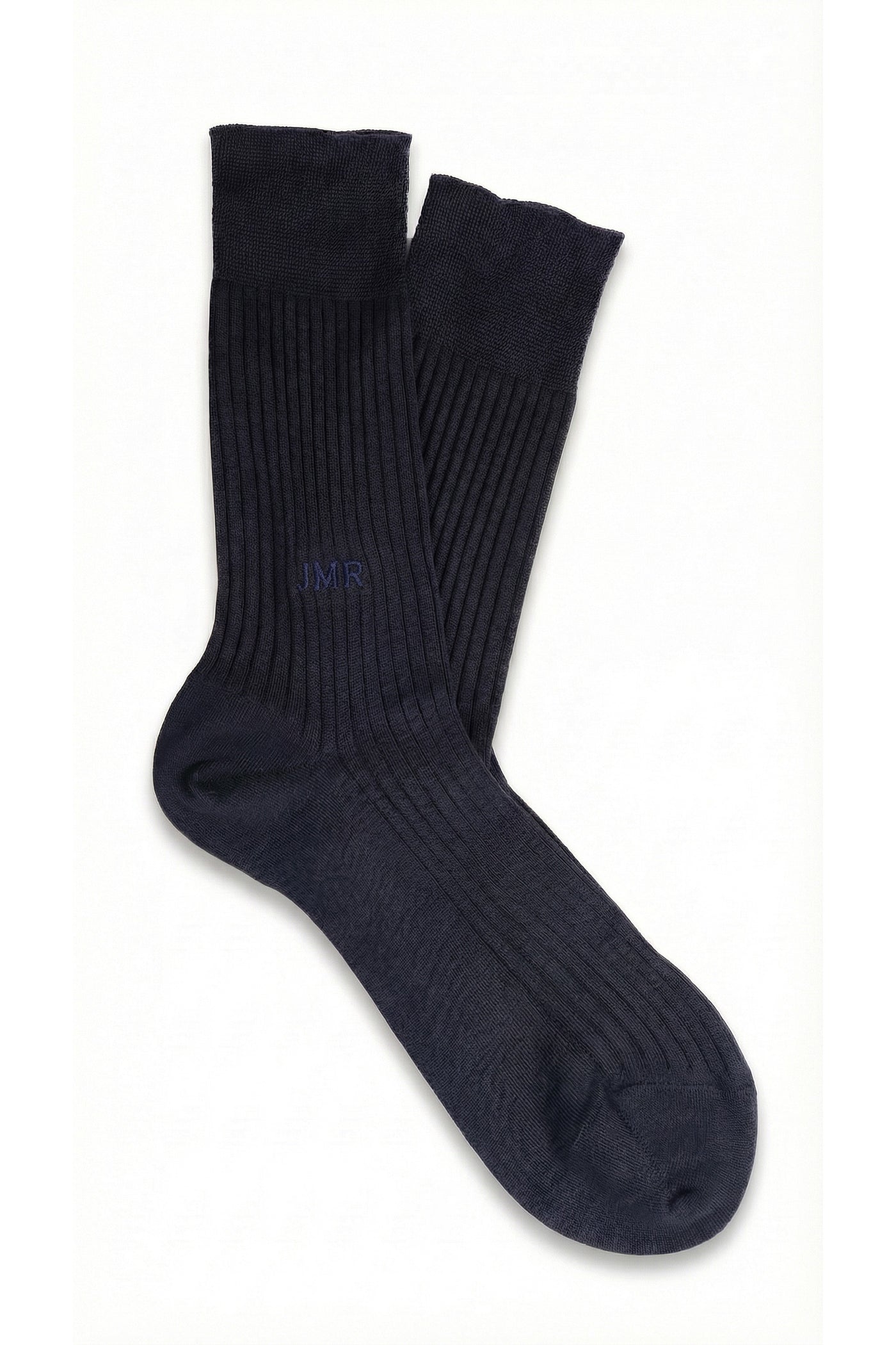 Blue Short Ribbed Socks