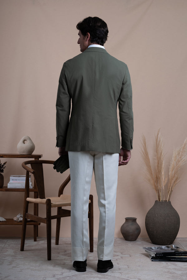 Plain Khaki Cotton Blazer