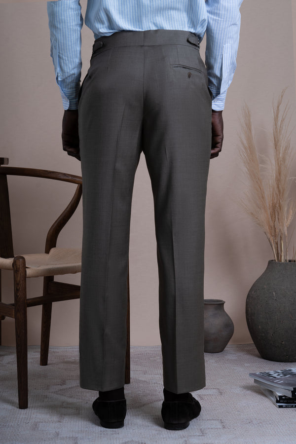 Plain Bison Wool Tailoring Pants