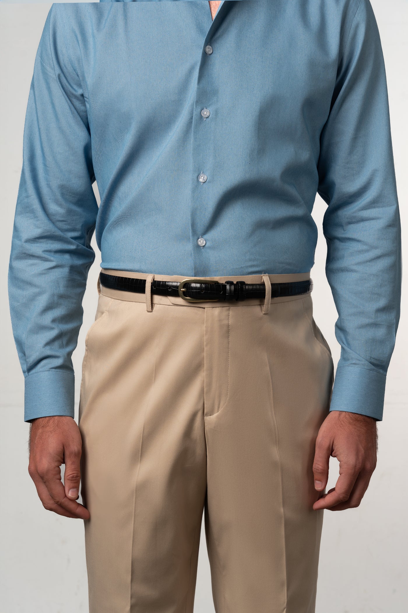 Plain Beige Casual Pants