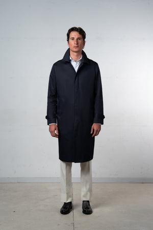 Plain Navy Rain Coat - Abrigo a medida BUND