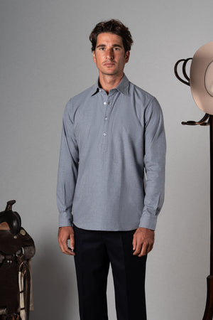 Cotton Flannel Light Blue Polera Shirt - Camisa BUND