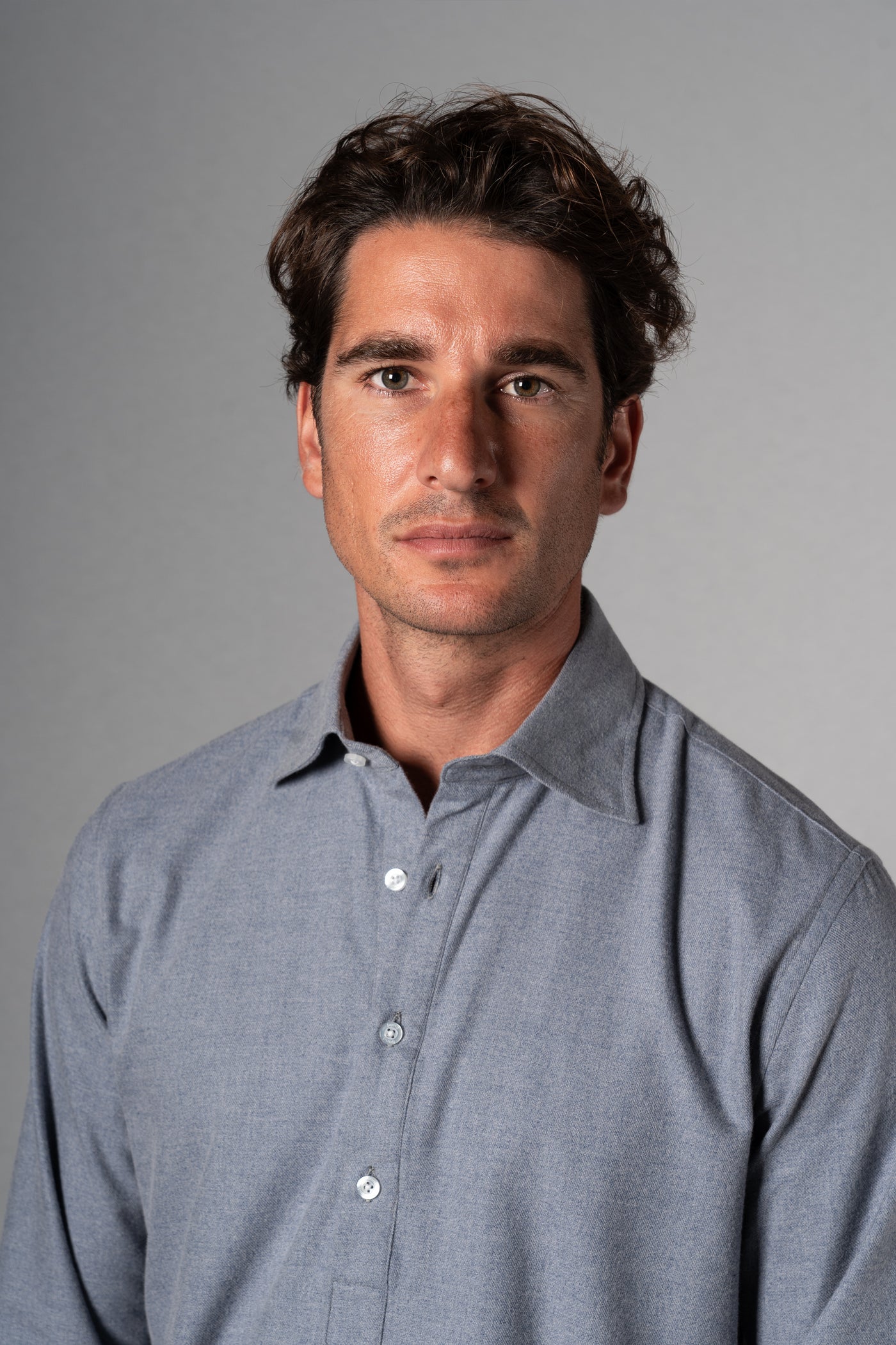 Cotton Flannel Light Blue Polera Shirt - Camisa BUND