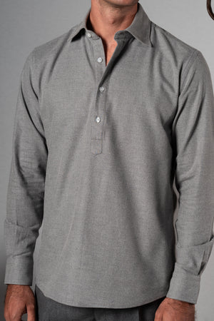 Cotton Flannel Light Grey Polera Shirt - Camisa BUND