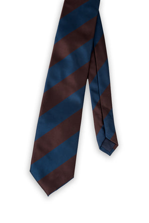Corbata Rayas Azul y Burdeos de seda - BUND