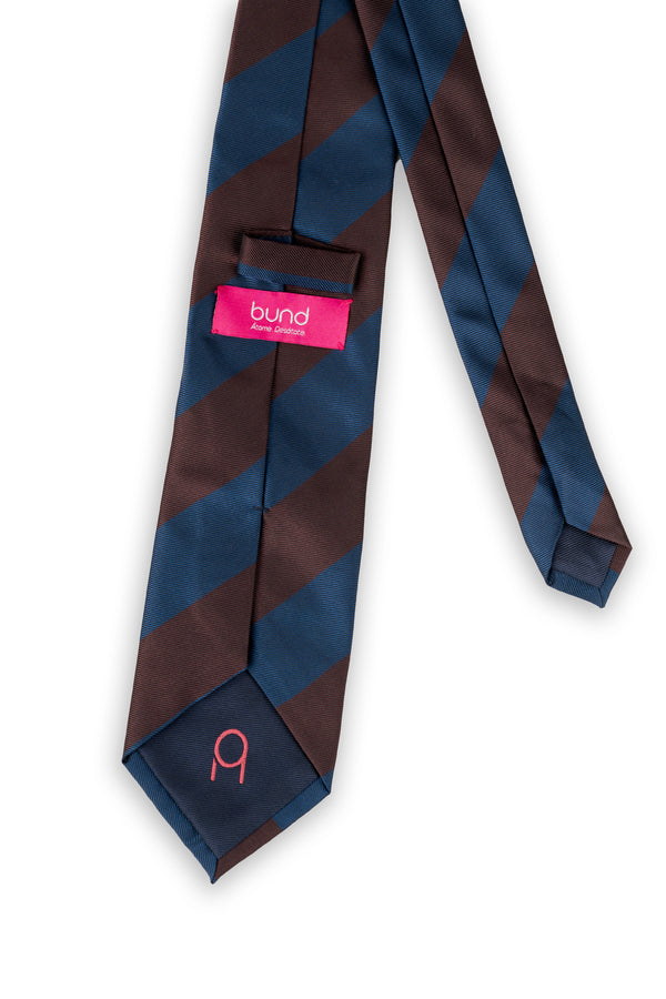 Corbata Rayas Azul y Burdeos de seda - BUND