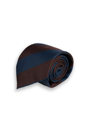 Corbata Rayas Azul y Burdeos de seda - BUND