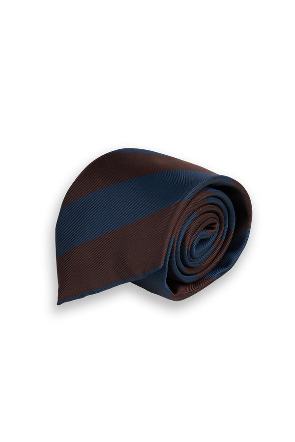 Corbata Rayas Azul y Burdeos de seda - BUND