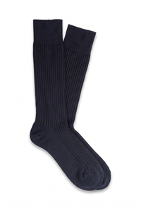 Blue High Ribbed Socks