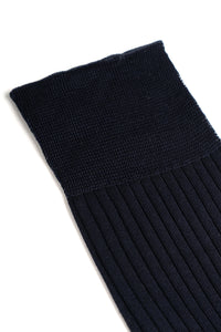 Blue High Ribbed Socks
