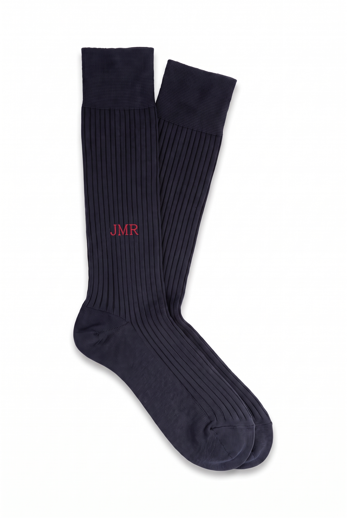 Blue High Ribbed Socks