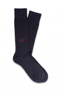 Blue High Ribbed Socks
