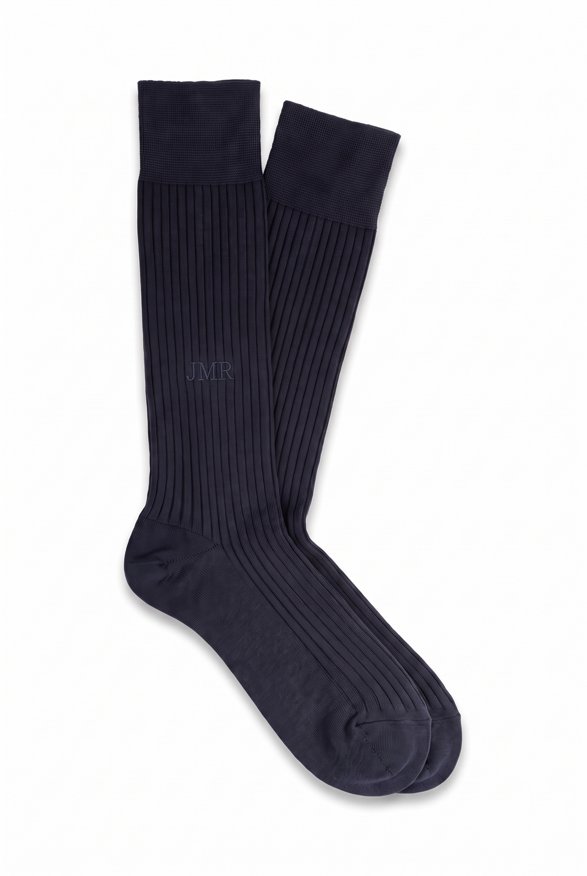 Blue High Ribbed Socks