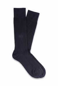 Blue High Ribbed Socks