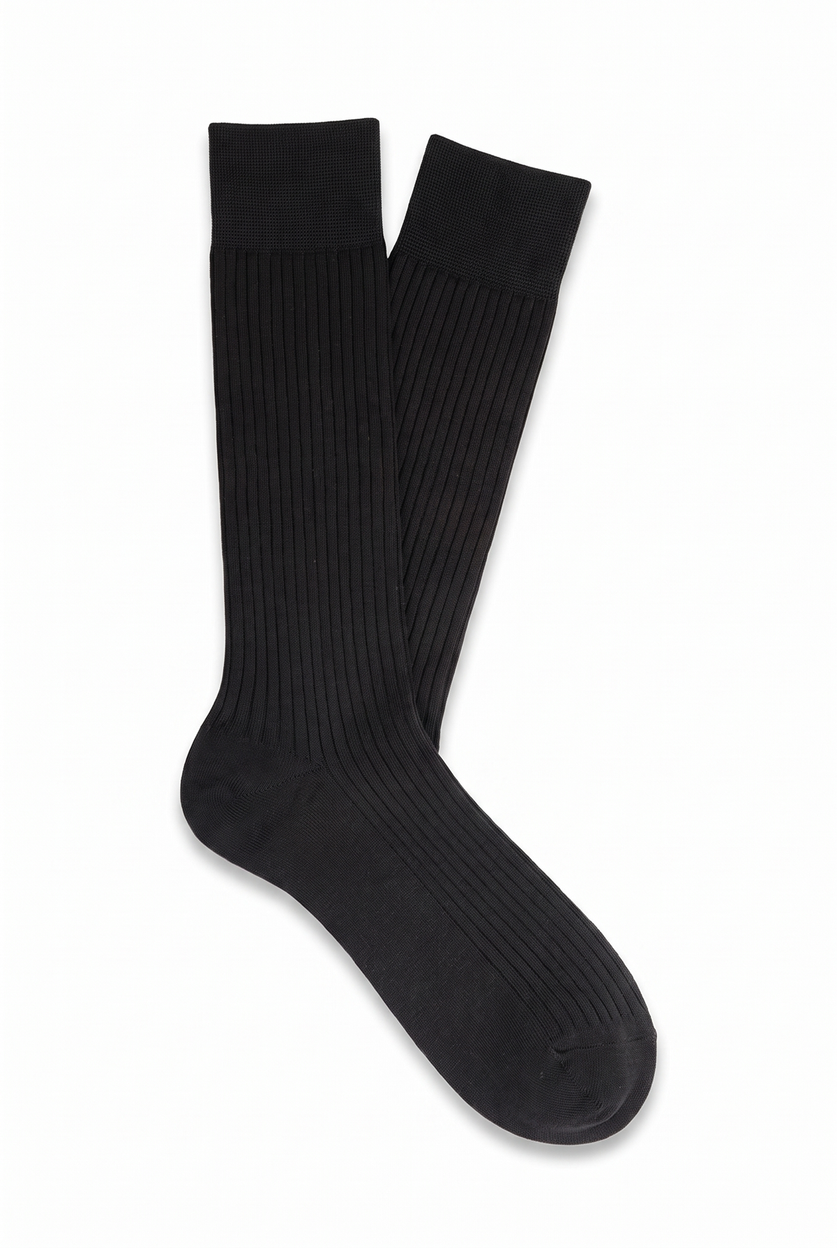 Black High Ribbed Socks