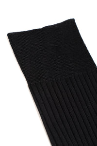 Black High Ribbed Socks