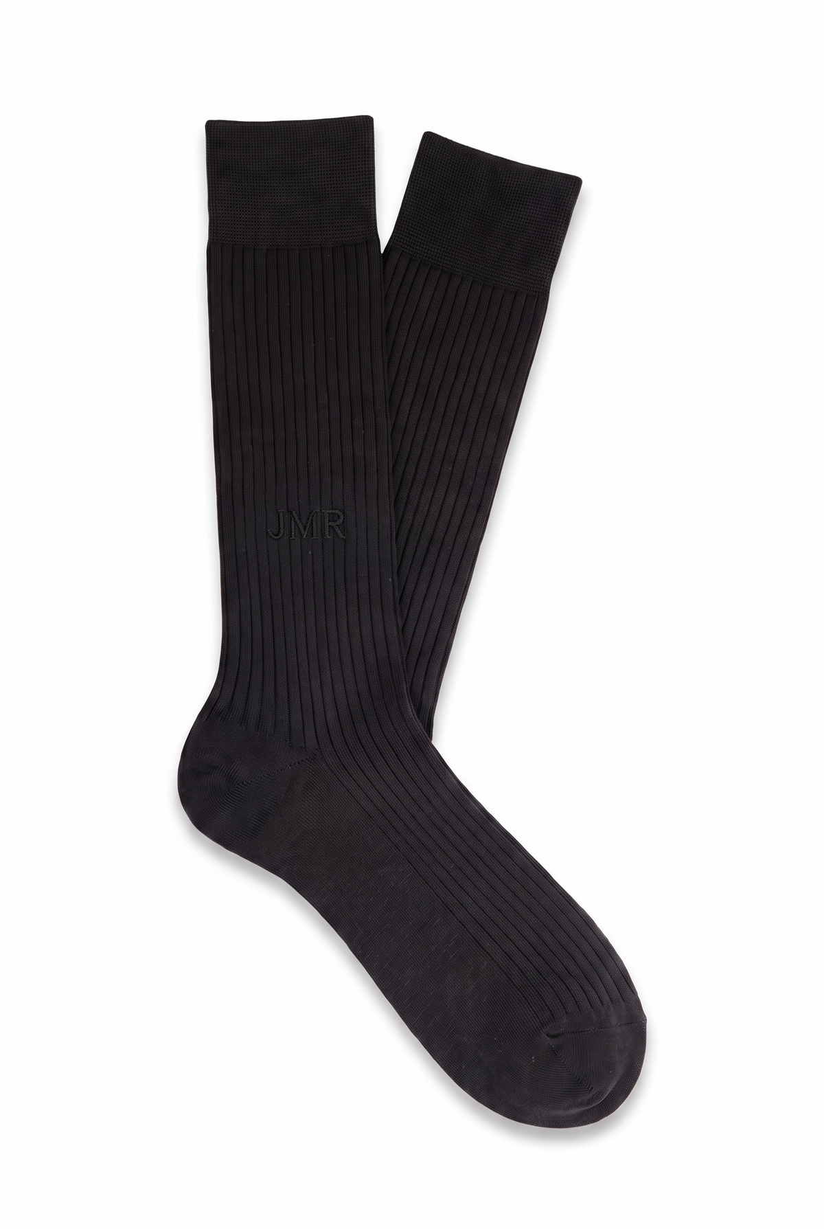 Black High Ribbed Socks