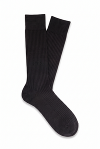 Black High Ribbed Socks