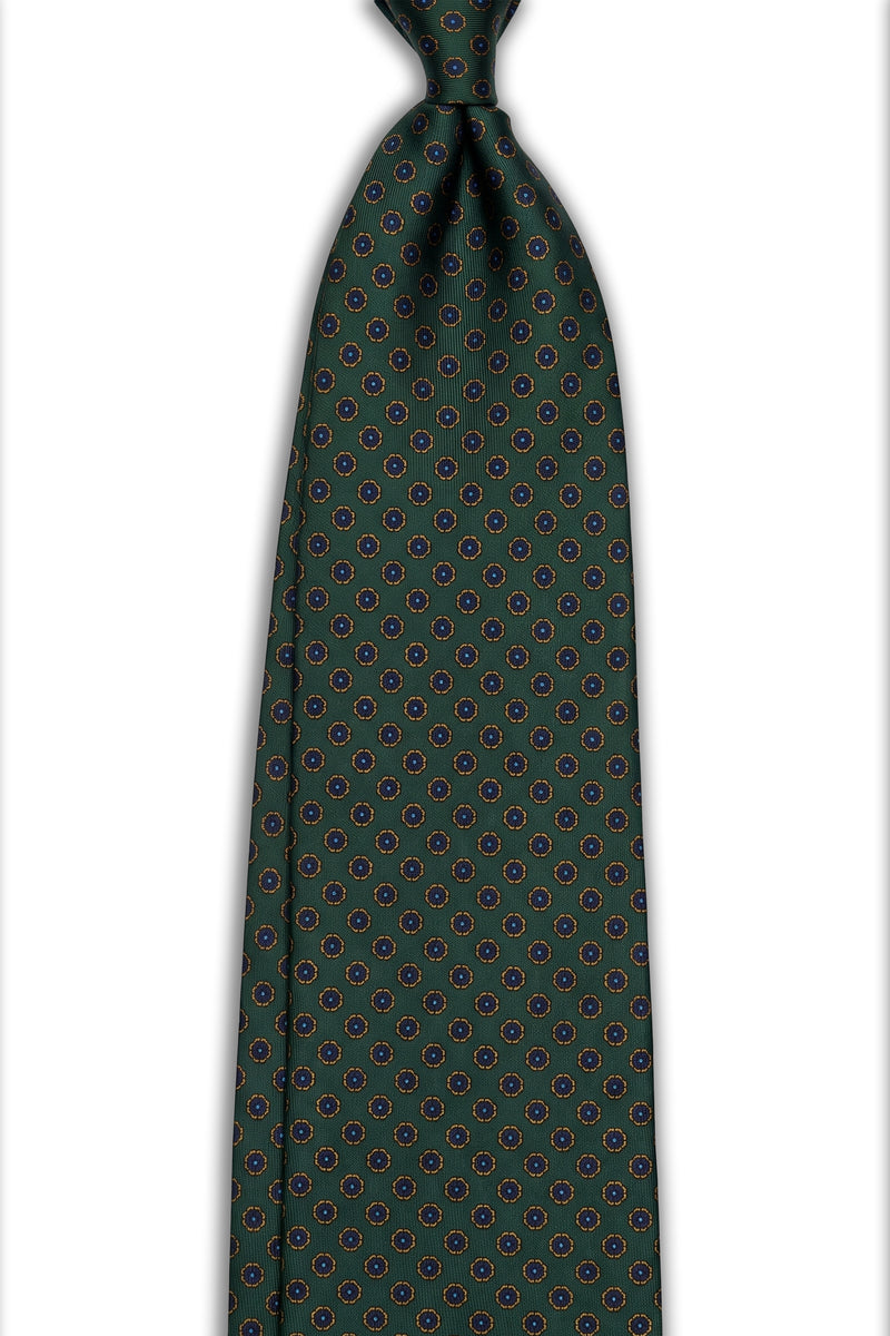 Rosette 3-Fold Tie - Dark Green