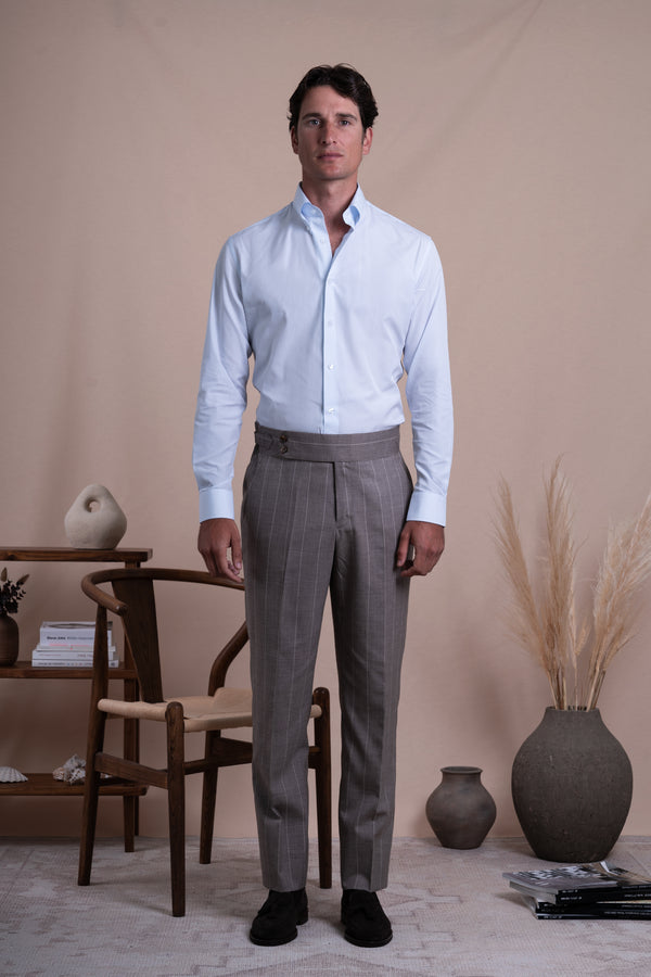 Poplin Light Blue Cotton Business Shirt