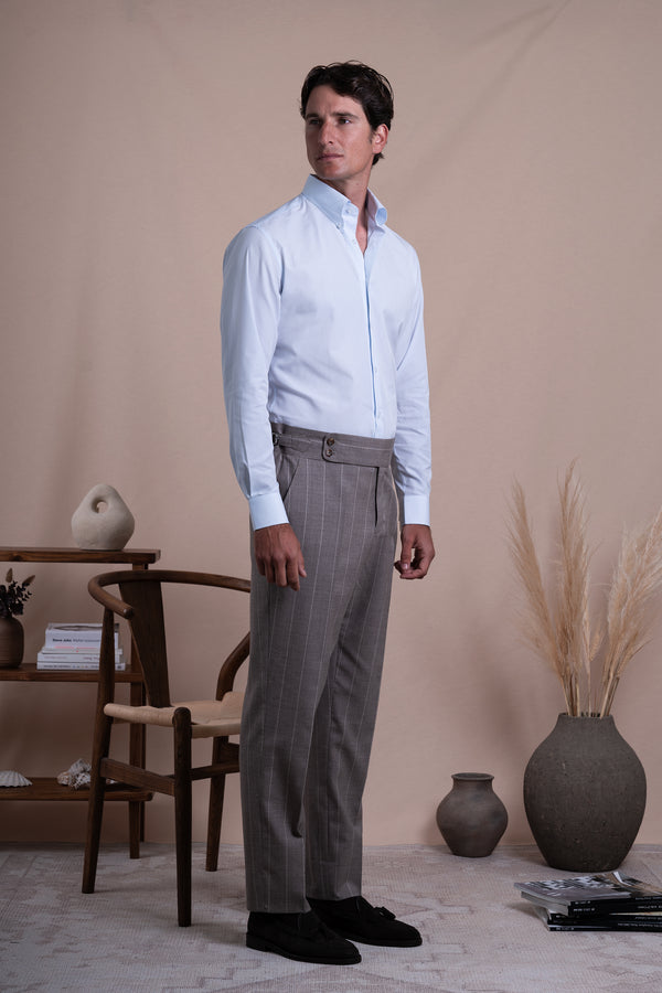 Poplin Light Blue Cotton Business Shirt