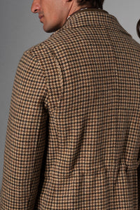 Houndstooth Beige Wool Sahariana