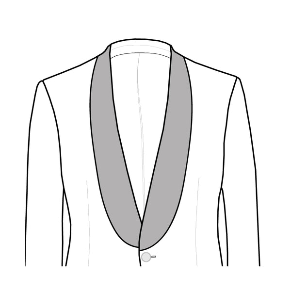 BLACK SATIN SHAWL - 6-BUTTON HIGH CROSS CROSS JACKET