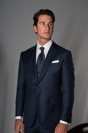 Fil a fil Navy Wool Suit - Traje a medida BUND
