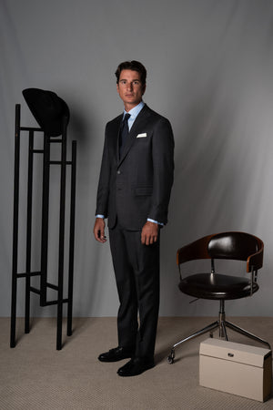 Fil a fil Stone Grey Wool Suit - Traje a medida BUND