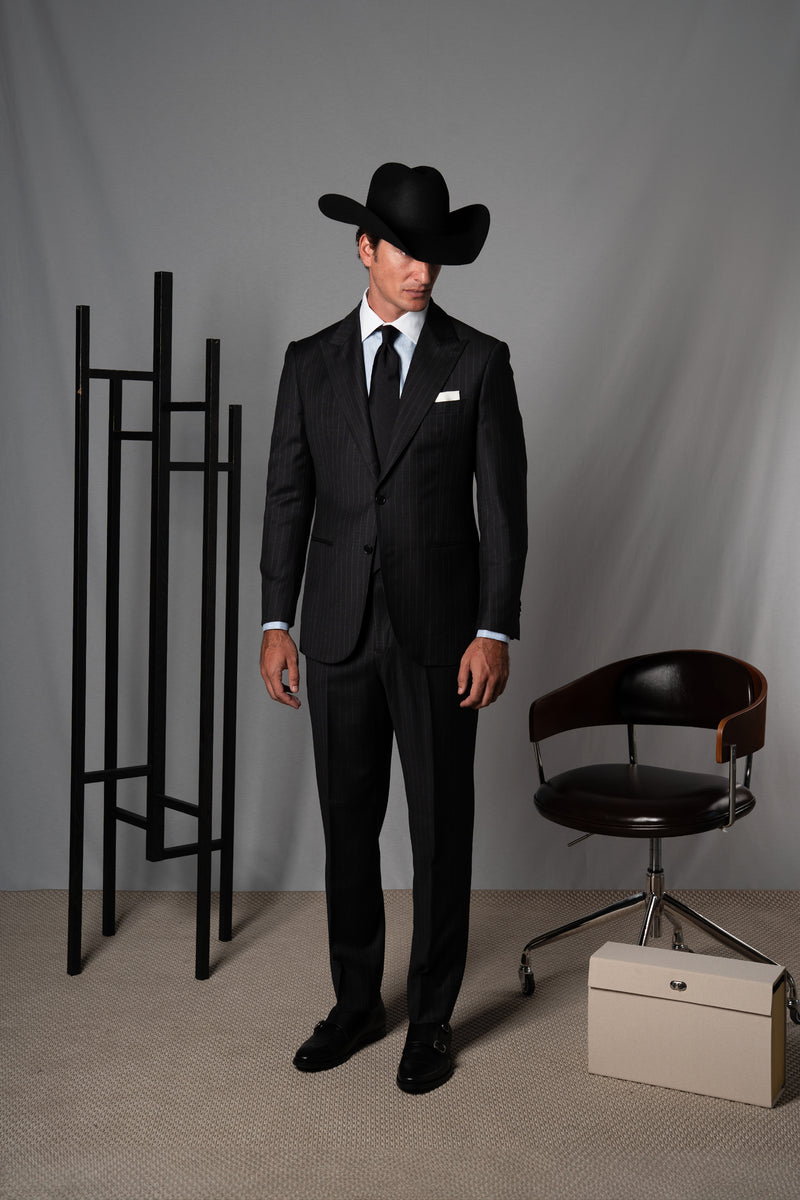 Stripes Stone Grey Wool Suit - Traje a medida BUND
