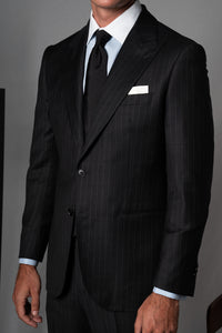 Stripes Stone Grey Wool Suit - Traje a medida BUND