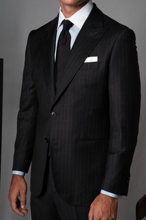Stripes Stone Grey Wool Suit - Traje a medida BUND