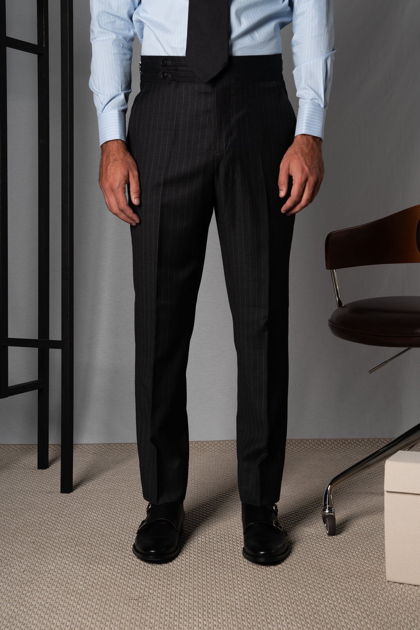 Stripes Stone Grey Wool Suit - Traje a medida BUND