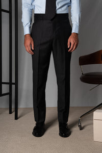Stripes Stone Grey Wool Suit - Traje a medida BUND