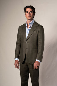 Dark Green Linen Suit - Traje a medida BUND