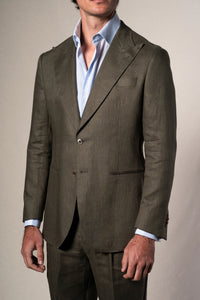 Dark Green Linen Suit - Traje a medida BUND