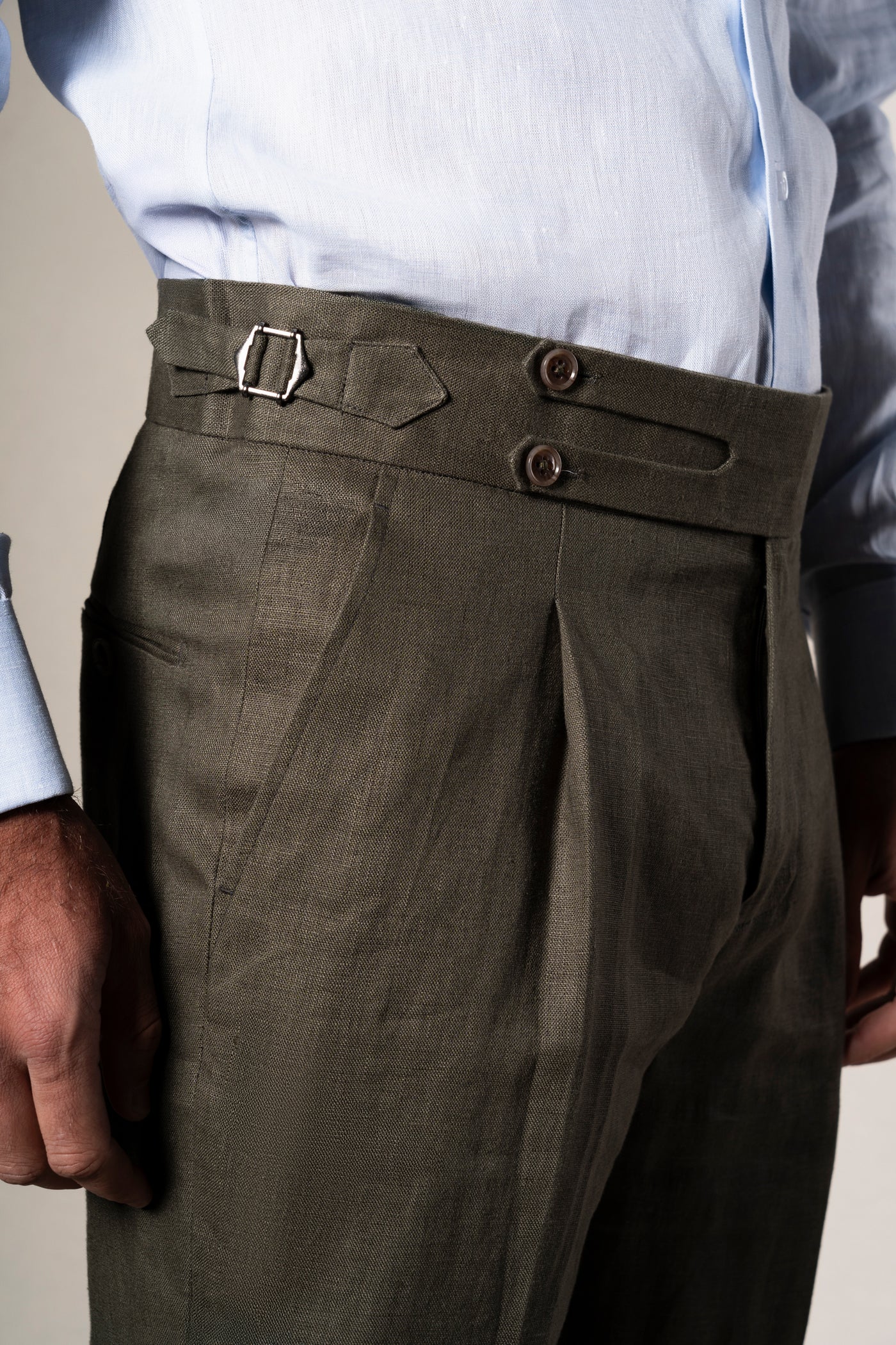 Dark Green Linen Suit - Traje a medida BUND