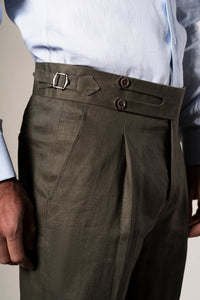 Dark Green Linen Suit - Traje a medida BUND