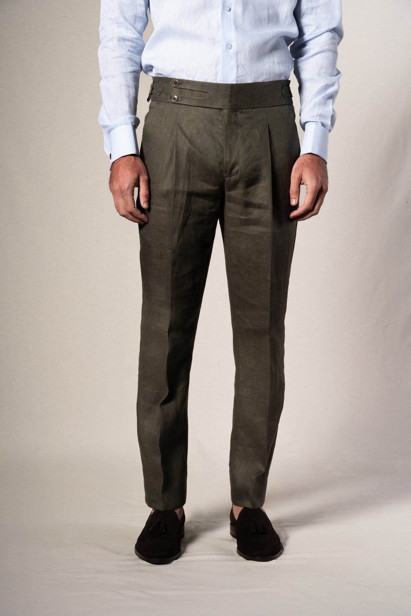 Dark Green Linen Suit - Traje a medida BUND