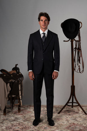 Twill Dark Navy 3 Pieces Suit - Traje a medida BUND