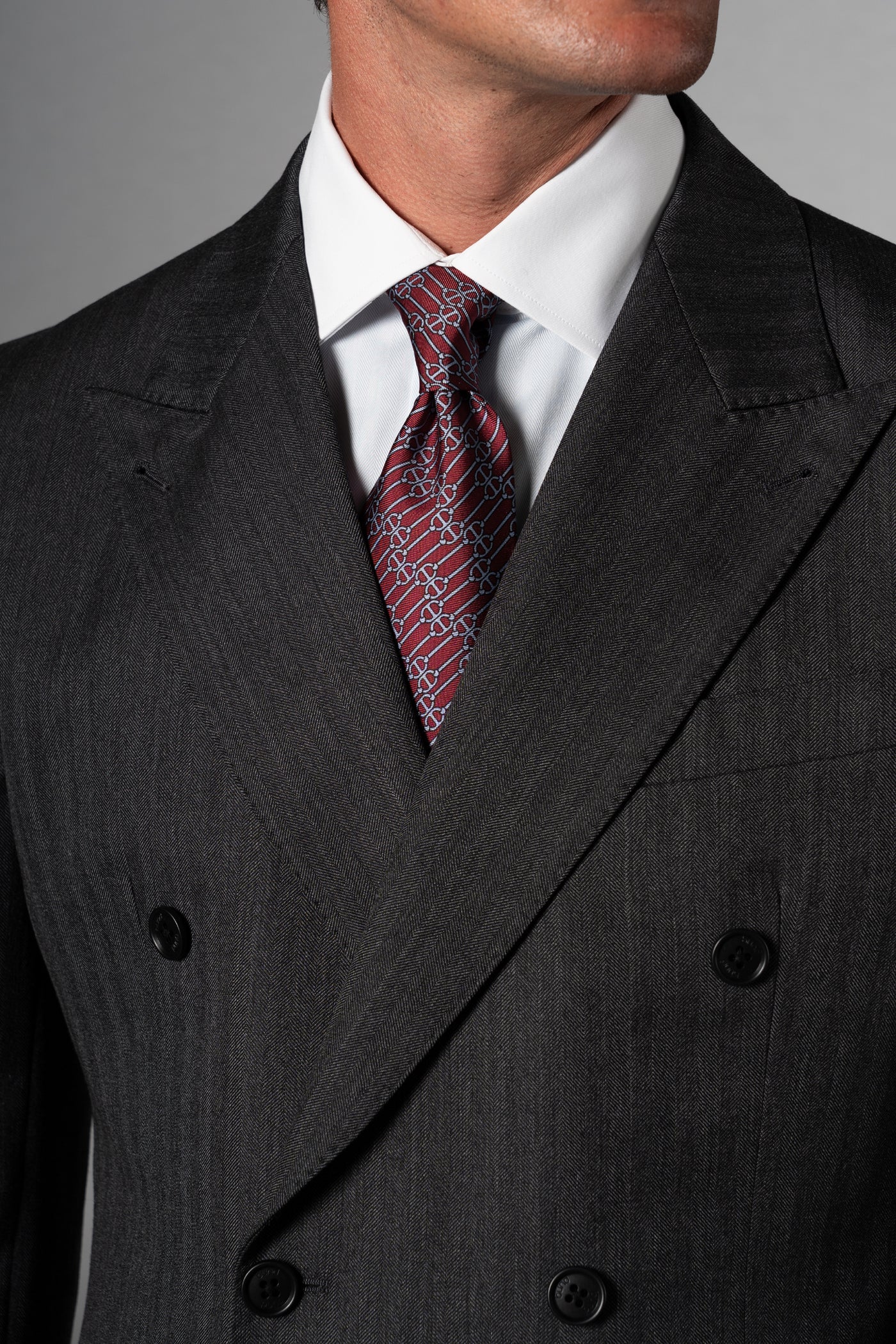 Corbata Cadenas Burdeos de seda - BUND