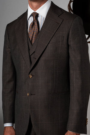 Wales Chocolate Brown Wool 3 Pieces Suit - Traje a medida BUND