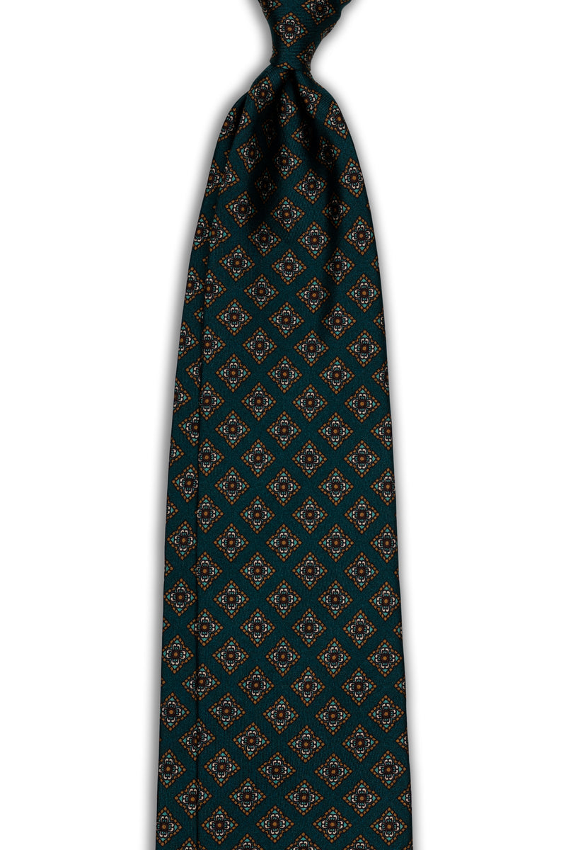 Trellis 3-Fold Tie - Petrol