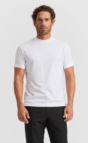 White Hi-neck Cotton T-Shirt (Son of a Tailor) - Camisa BUND